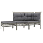 8 részes szürke polyrattan kerti ülőgarnitúra párnákkal 4