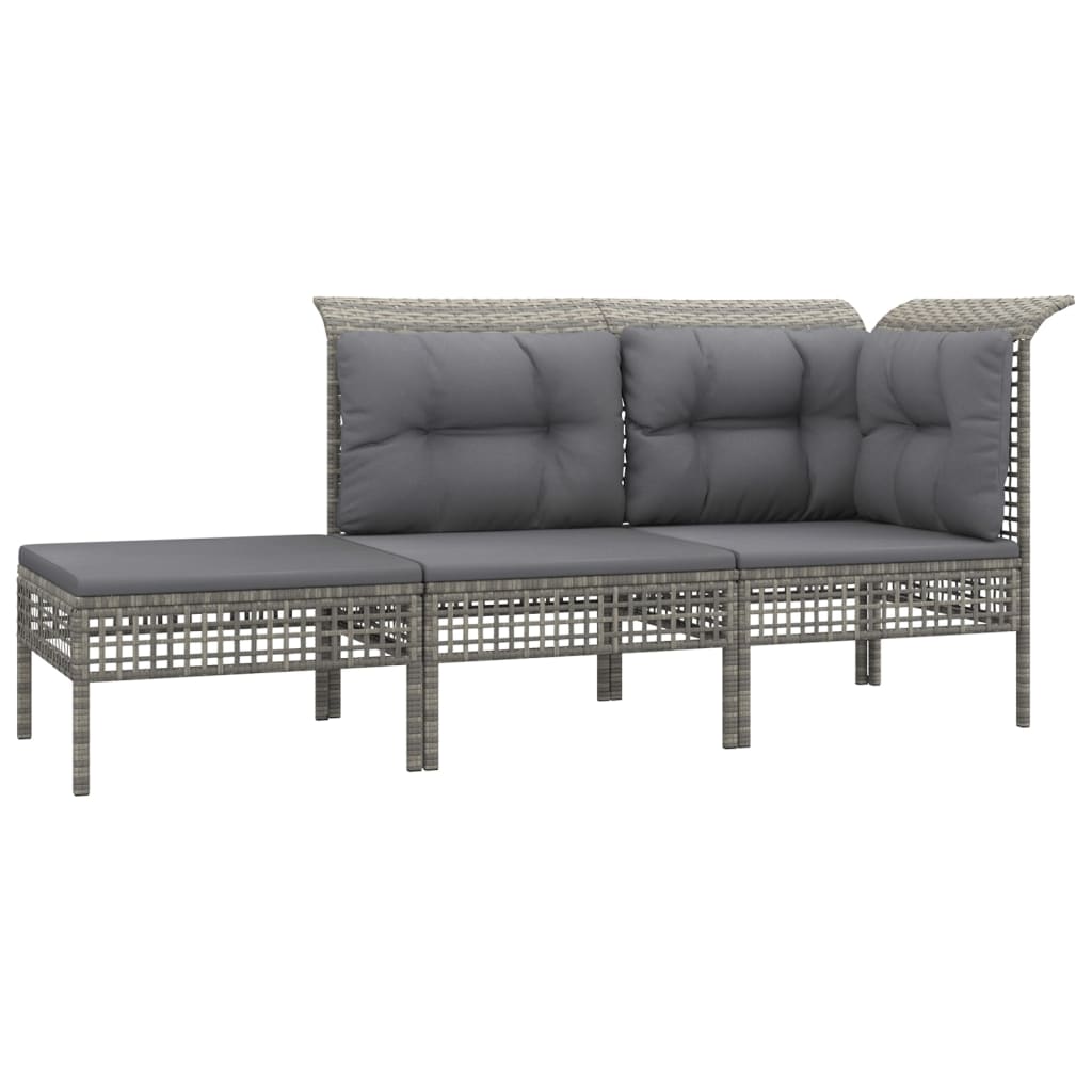 8 részes szürke polyrattan kerti ülőgarnitúra párnákkal 4