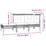 8 részes szürke polyrattan kerti ülőgarnitúra párnákkal 8