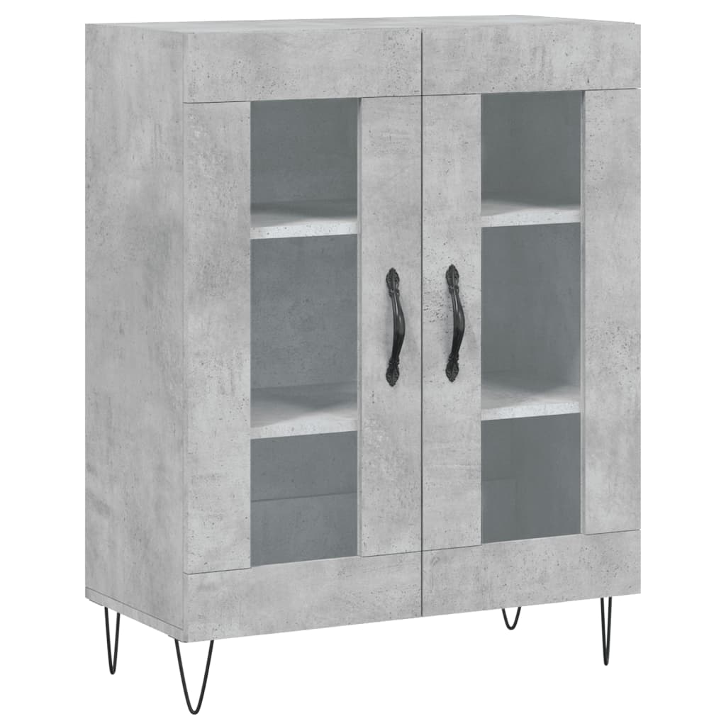 Betonszürke szerelt fa tálalószekrény 69,5 x 34 x 90 cm 2