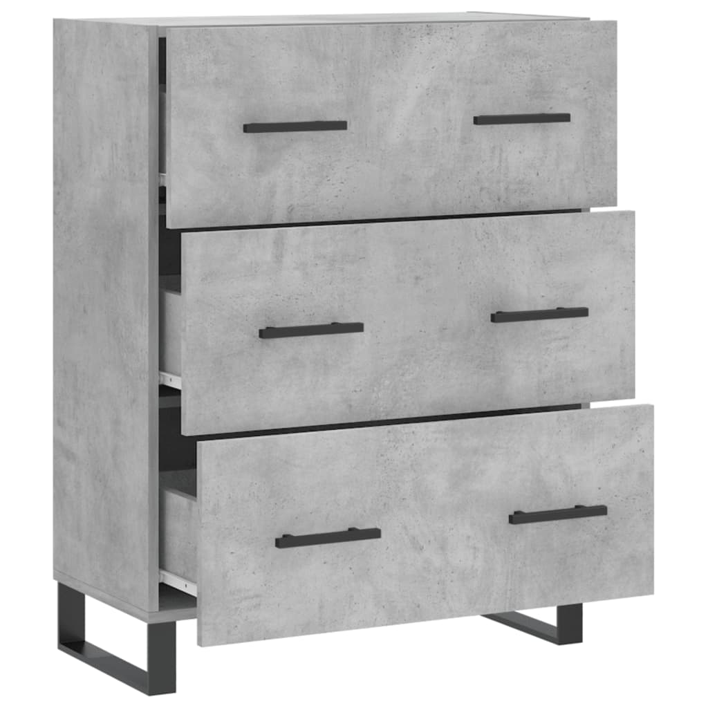 Betonszürke szerelt fa tálalószekrény 69,5 x 34 x 90 cm 6
