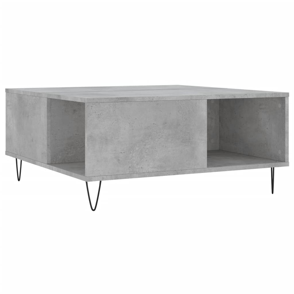 Betonszürke szerelt fa dohányzóasztal 80x80x36,5 cm 2