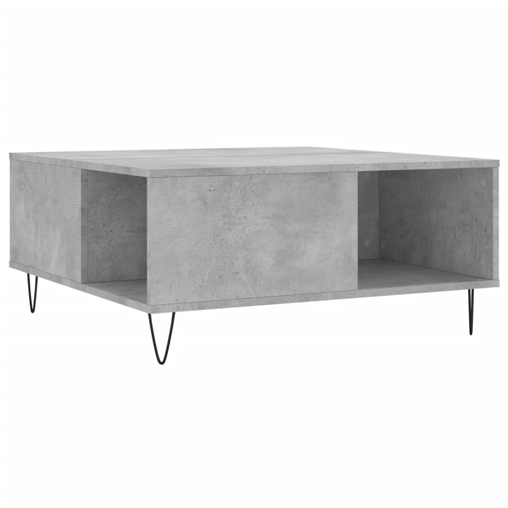 Betonszürke szerelt fa dohányzóasztal 80x80x36,5 cm 6