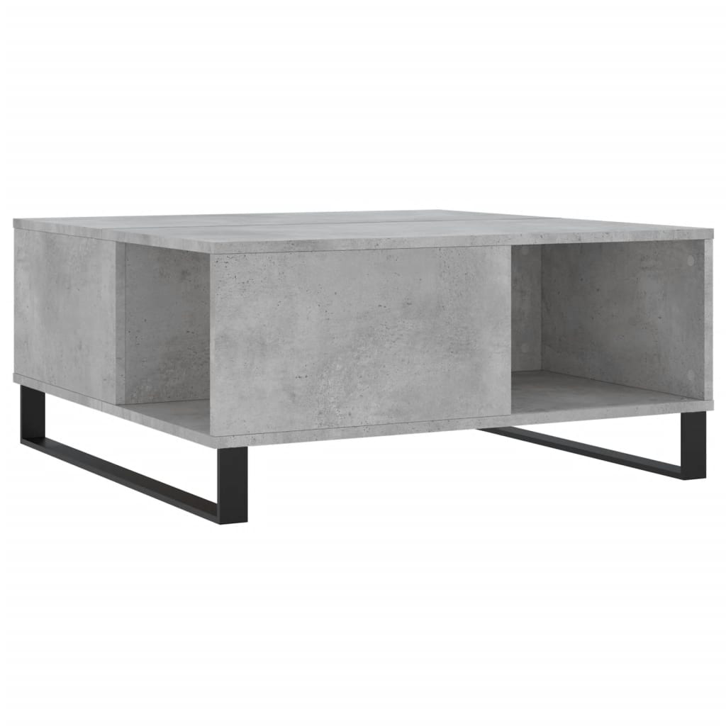 Betonszürke szerelt fa dohányzóasztal 80x80x36,5 cm 2