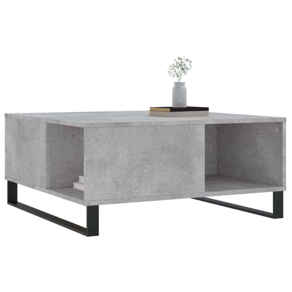 Betonszürke szerelt fa dohányzóasztal 80x80x36,5 cm 3
