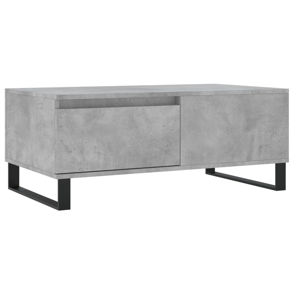 Betonszürke szerelt fa dohányzóasztal 90x50x36,5 cm 2