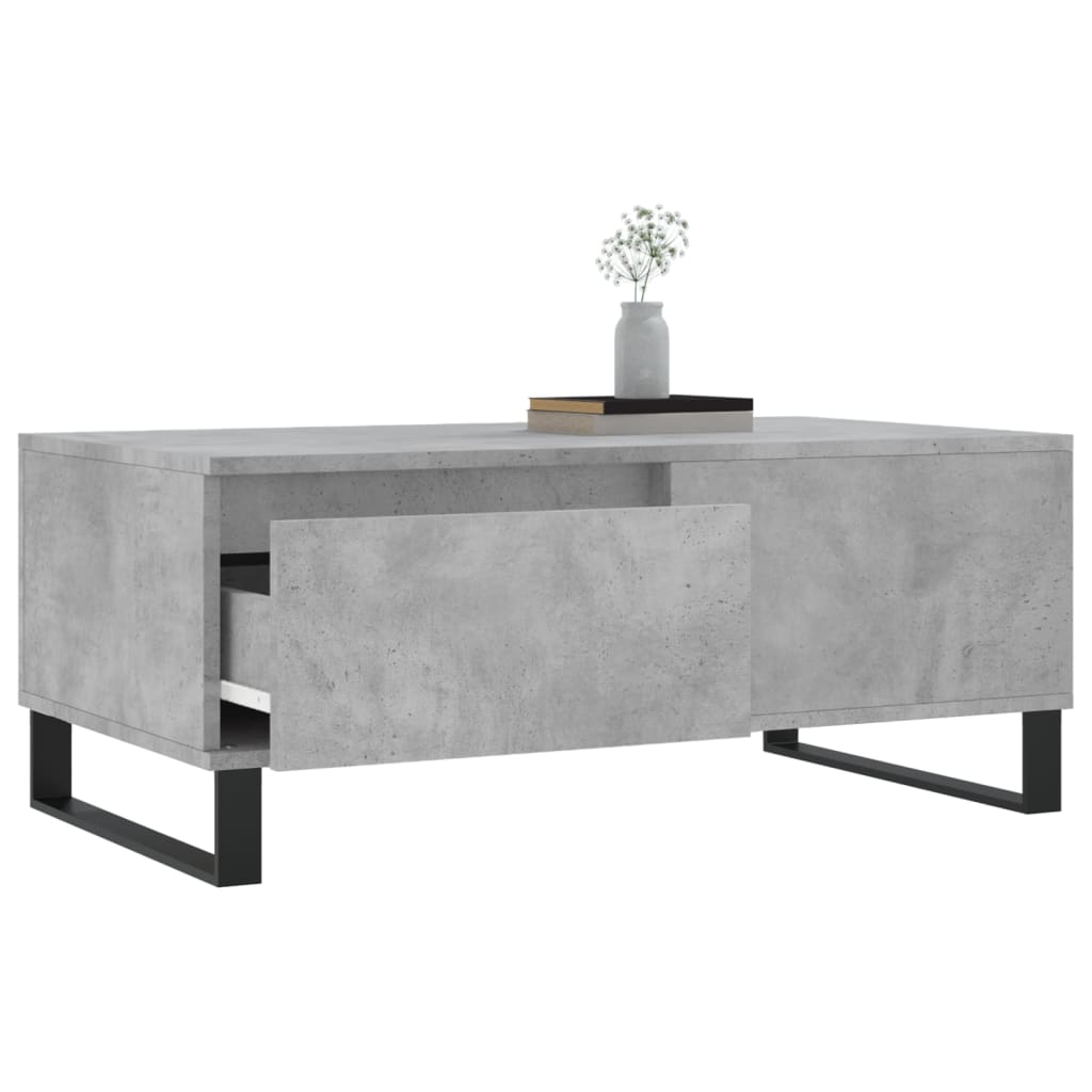 Betonszürke szerelt fa dohányzóasztal 90x50x36,5 cm 3