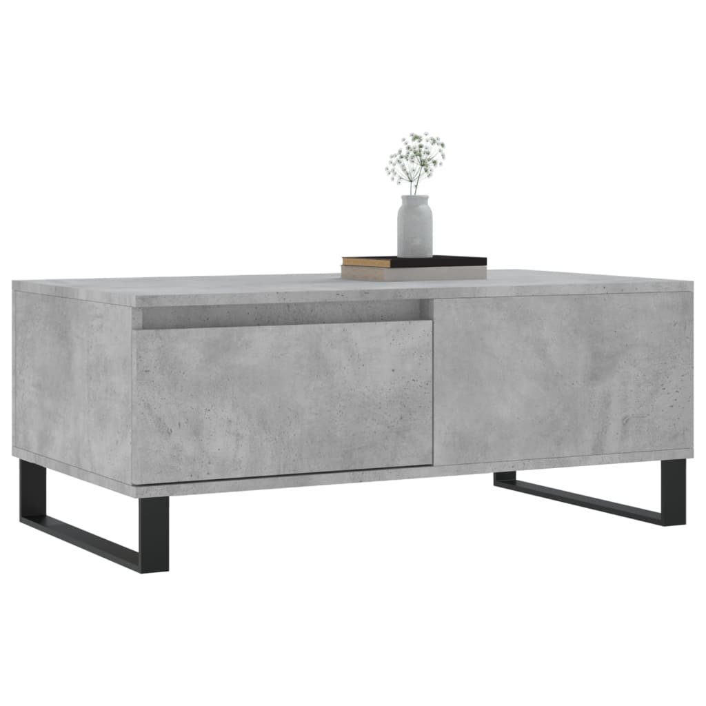 Betonszürke szerelt fa dohányzóasztal 90x50x36,5 cm 4