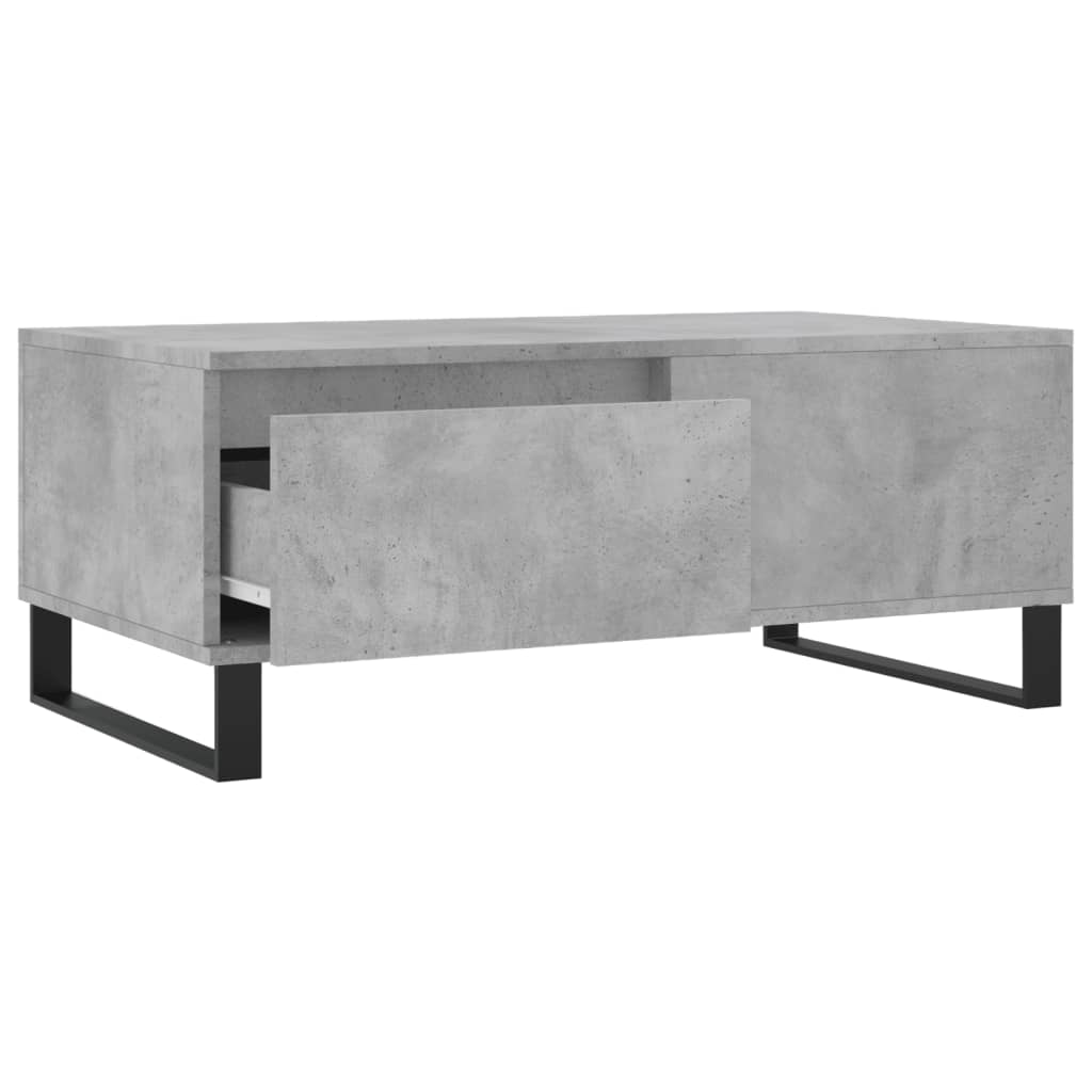 Betonszürke szerelt fa dohányzóasztal 90x50x36,5 cm 6