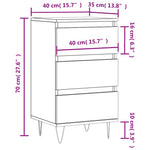 Fehér szerelt fa tálalószekrény 40 x 35 x 70 cm 11