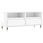 Magasfényű fehér szerelt fa TV-szekrény 100 x 34,5 x 44,5 cm 2