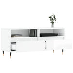 Magasfényű fehér szerelt fa TV-szekrény 100 x 34,5 x 44,5 cm 4