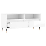 Magasfényű fehér szerelt fa TV-szekrény 100 x 34,5 x 44,5 cm 6
