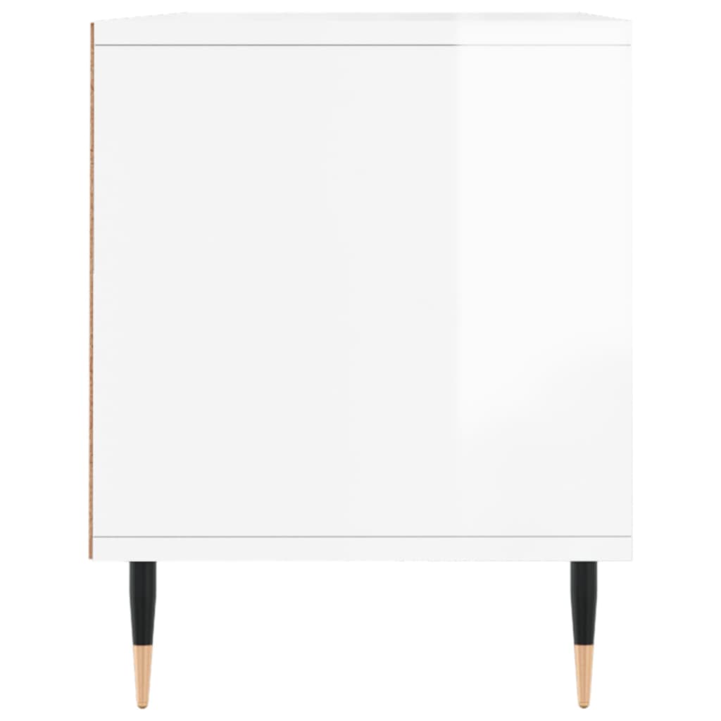 Magasfényű fehér szerelt fa TV-szekrény 100 x 34,5 x 44,5 cm 7
