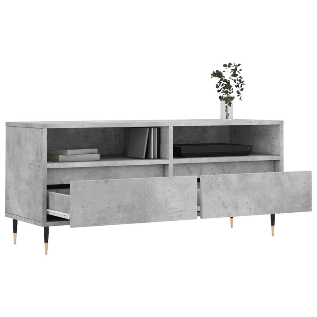 Betonszürke szerelt fa TV-szekrény 100x34,5x44,5 cm 4
