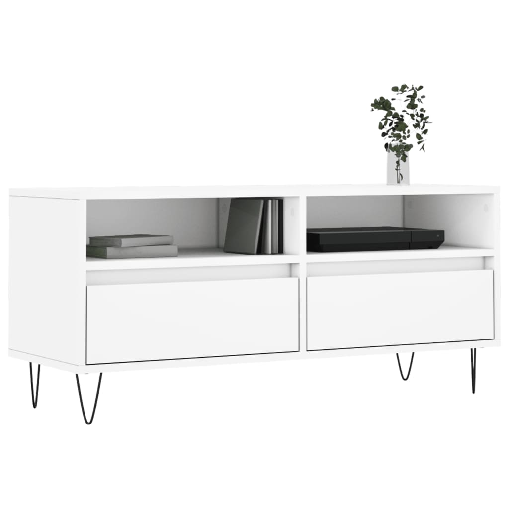 Fehér szerelt fa TV-szekrény 100x34,5x44,5 cm 3