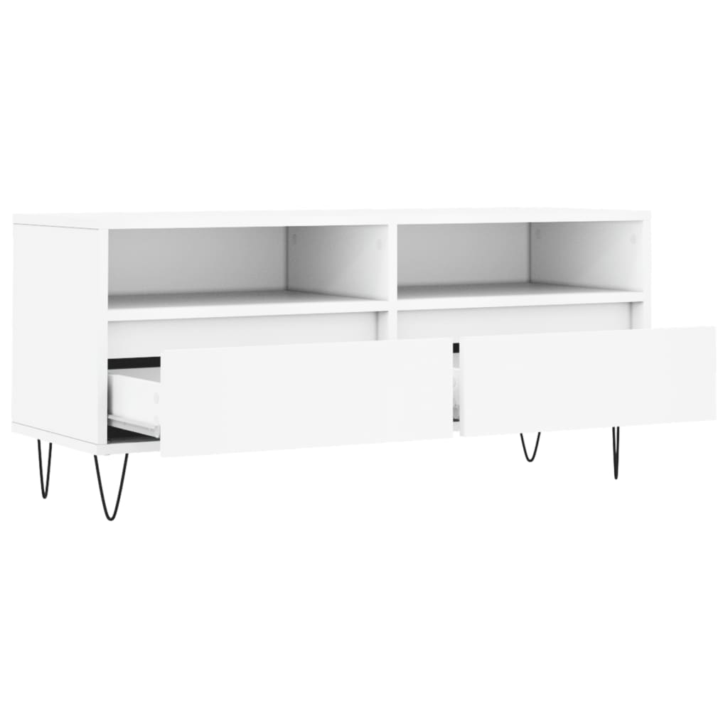 Fehér szerelt fa TV-szekrény 100x34,5x44,5 cm 6
