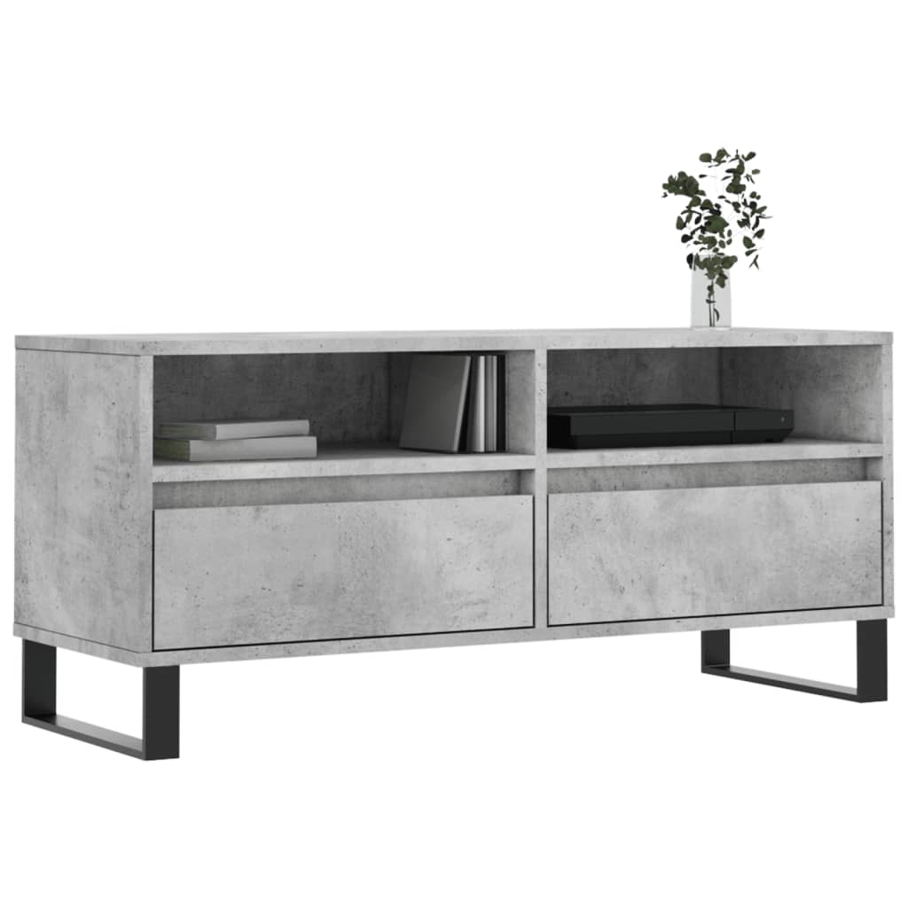Betonszürke szerelt fa TV-szekrény 100x34,5x44,5 cm 3