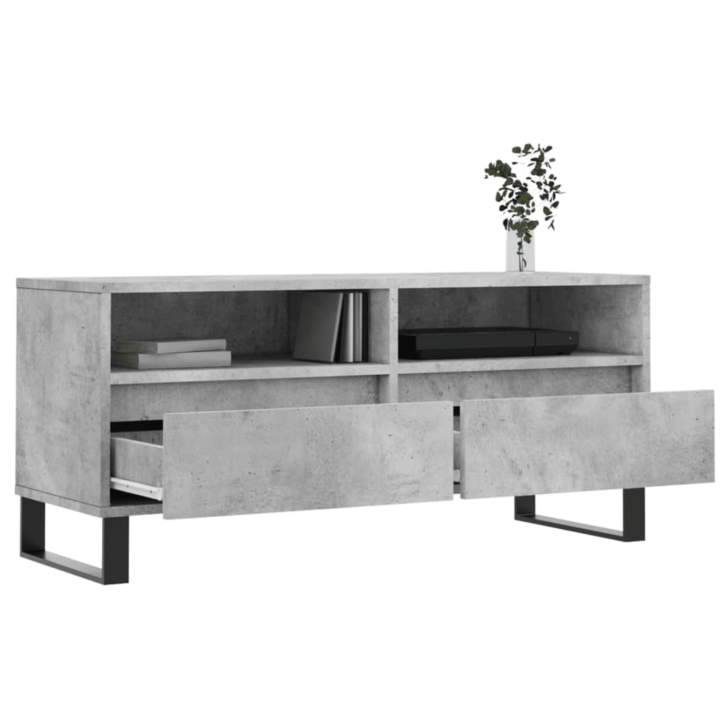 Betonszürke szerelt fa TV-szekrény 100x34,5x44,5 cm 4