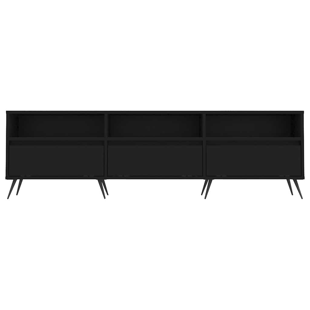 Fekete szerelt fa TV-szekrény 150 x 30 x 44,5 cm 5