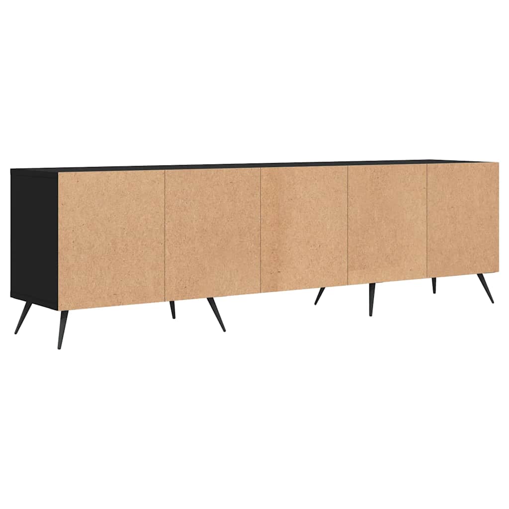 Fekete szerelt fa TV-szekrény 150 x 30 x 44,5 cm 8
