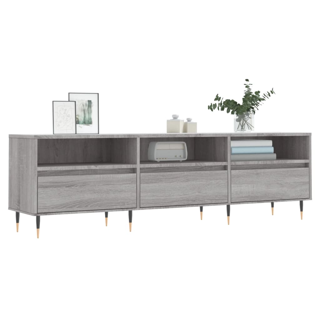 Szürke sonoma színű szerelt fa TV-szekrény 150x30x44,5 cm 3