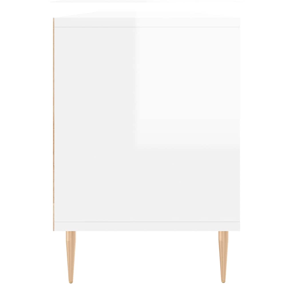 Magasfényű fehér szerelt fa TV-szekrény 150 x 30 x 44,5 cm 7
