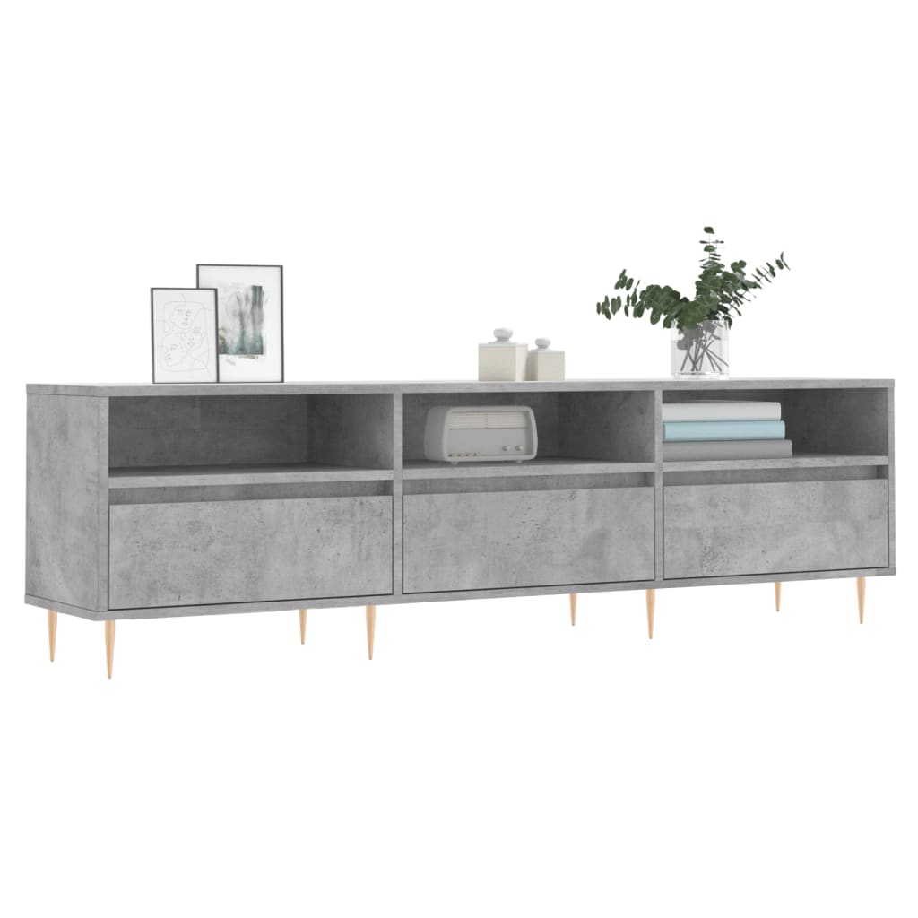 Betonszürke szerelt fa TV-szekrény 150x30x44,5 cm 3