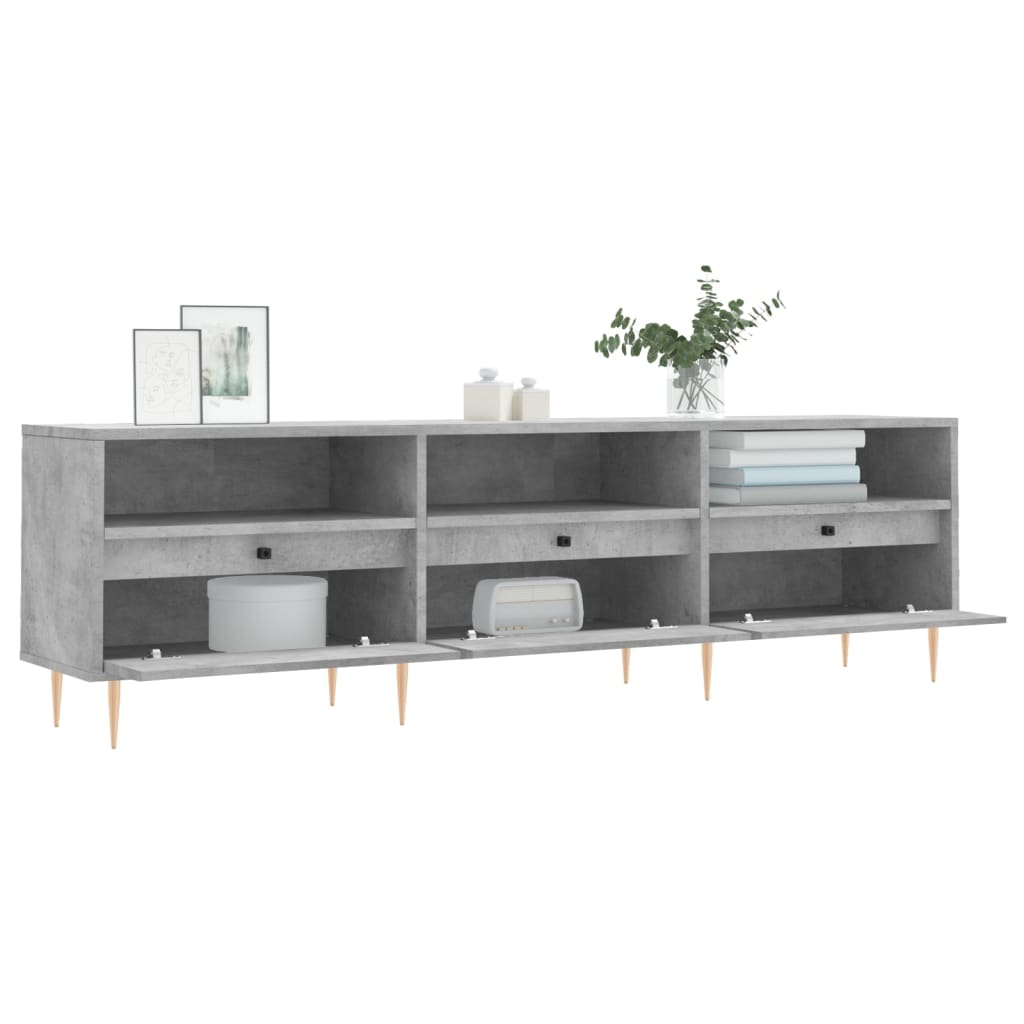 Betonszürke szerelt fa TV-szekrény 150x30x44,5 cm 4