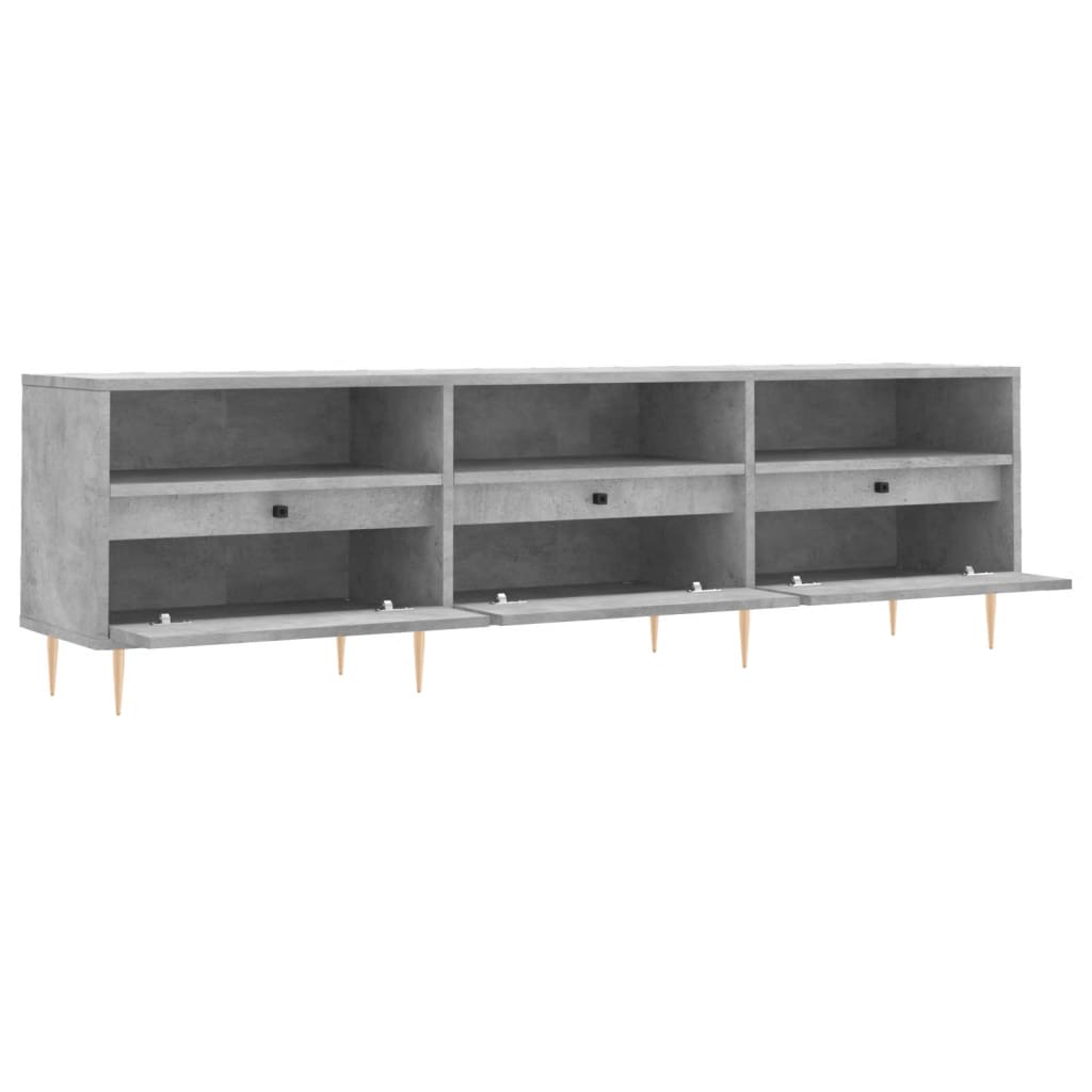 Betonszürke szerelt fa TV-szekrény 150x30x44,5 cm 6