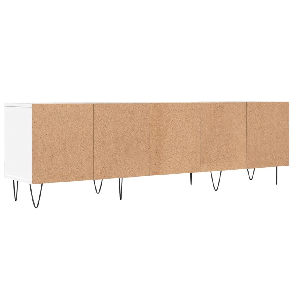 Fehér szerelt fa TV-szekrény 150 x 30 x 44,5 cm 8