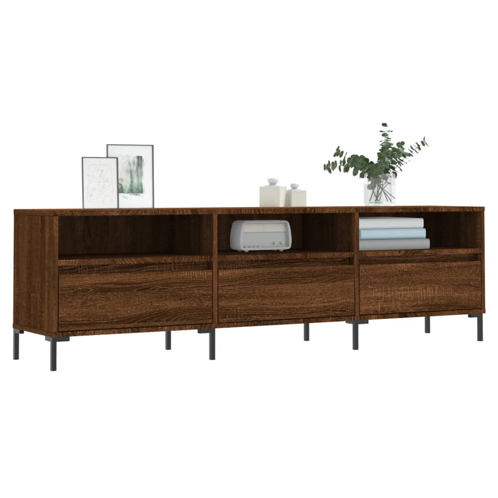 Barna tölgy színű szerelt fa TV-szekrény 150 x 30 x 44,5 cm 3