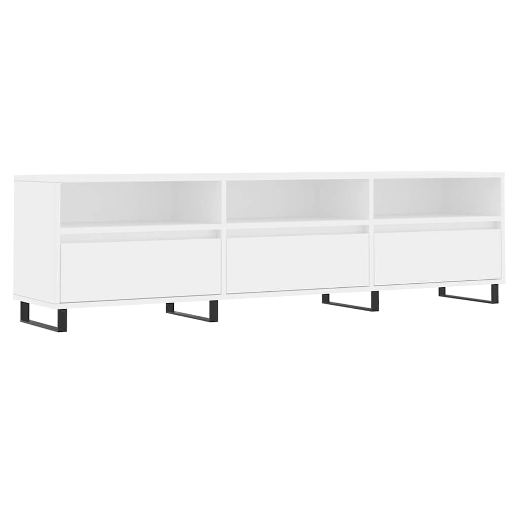 Fehér szerelt fa TV-szekrény 150 x 30 x 44,5 cm 2