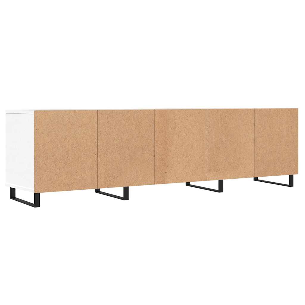 Fehér szerelt fa TV-szekrény 150 x 30 x 44,5 cm 8