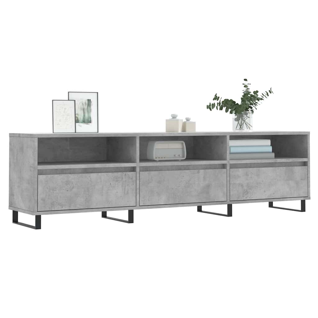 Betonszürke szerelt fa TV-szekrény 150x30x44,5 cm 3