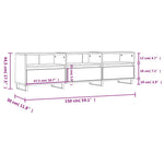 Betonszürke szerelt fa TV-szekrény 150x30x44,5 cm 11