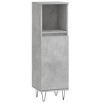 Betonszürke szerelt fa fürdőszobaszekrény 30 x 30 x 100 cm 2