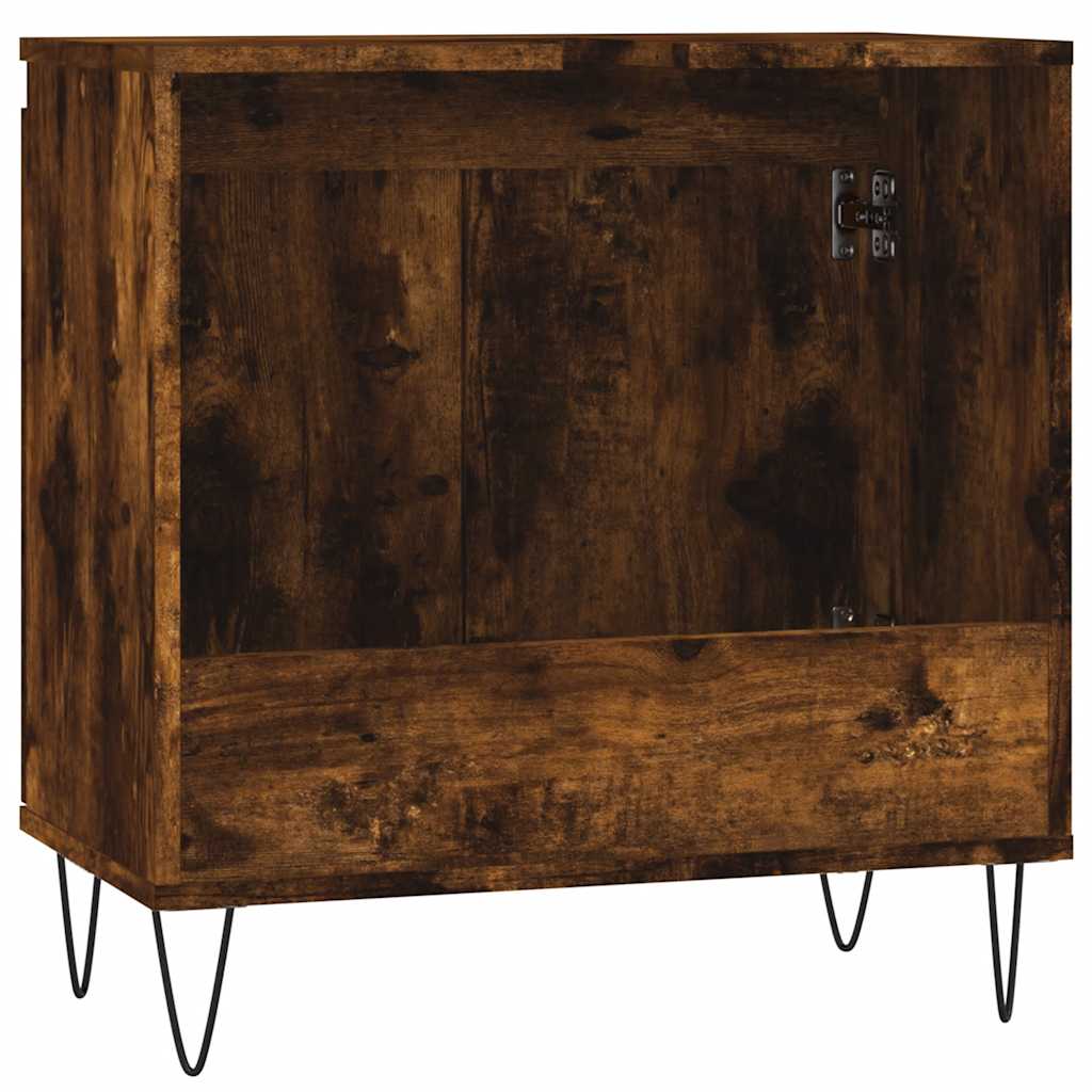 Füstös tölgy színű szerelt fa fürdőszobaszekrény 58x33x60 cm 7