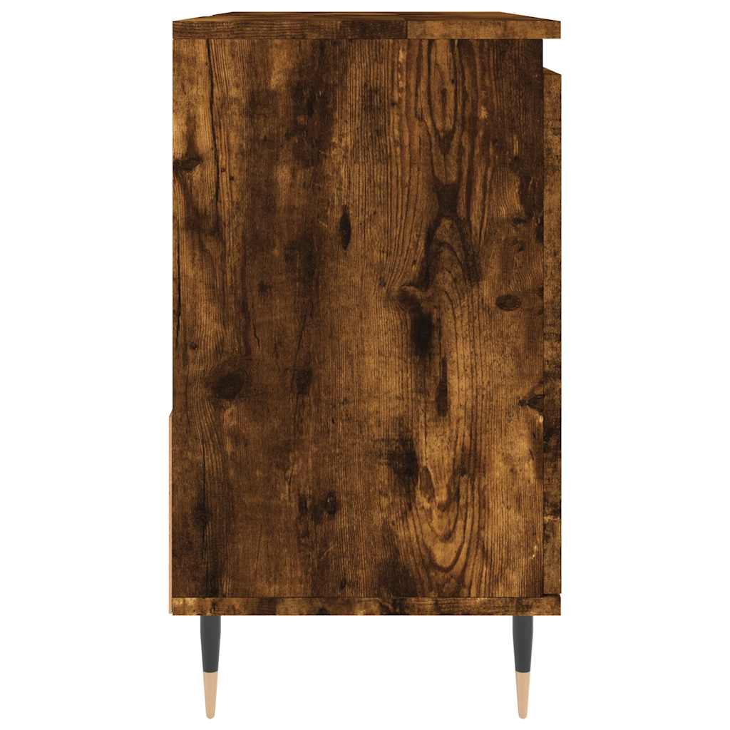 Füstös tölgy színű szerelt fa fürdőszobaszekrény 65x33x60 cm 6