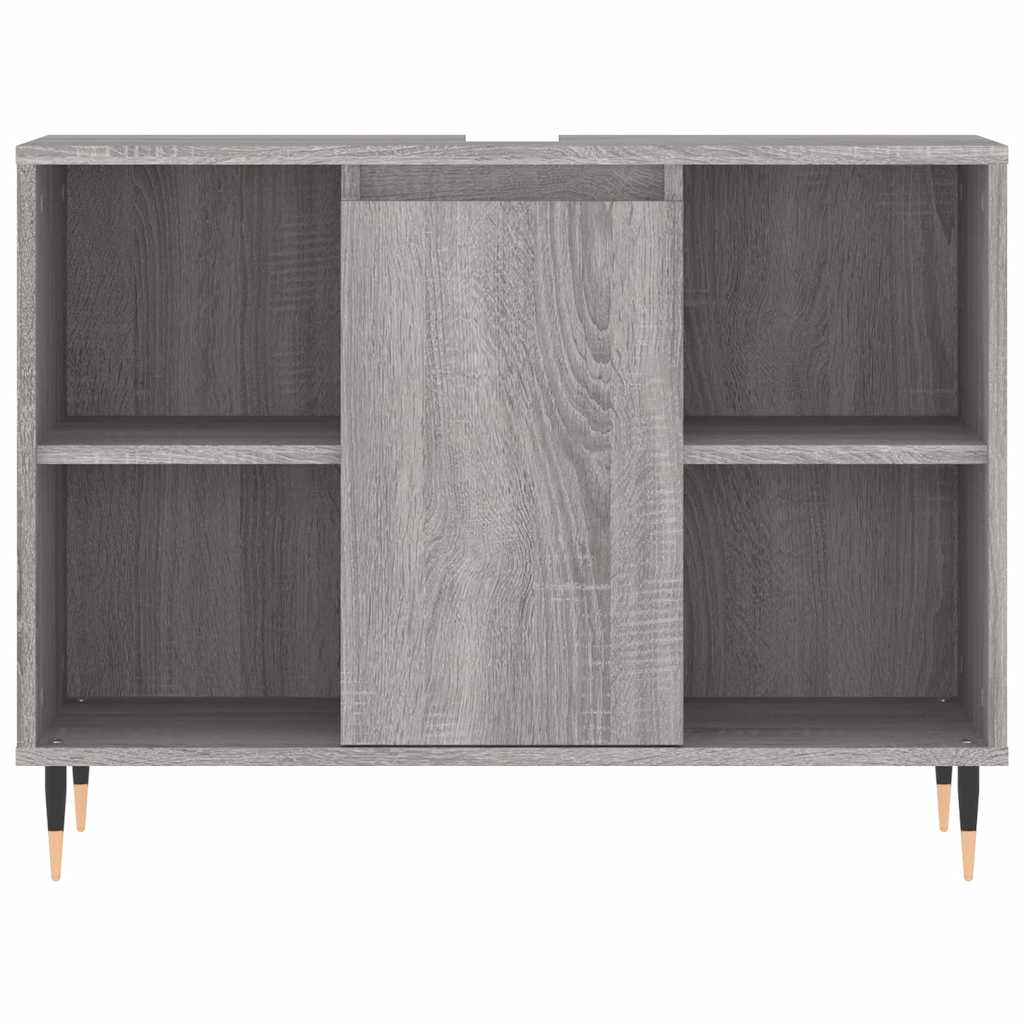 Szürke sonoma színű szerelt fa mosdószekrény 80 x 33 x 60 cm 6