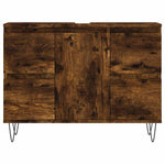 Füstös tölgy színű szerelt fa fürdőszobaszekrény 80x33x60 cm 4