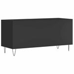 Fekete szerelt fa hanglemezszekrény 100 x 38 x 48 cm 6