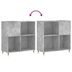 Betonszürke szerelt fa hanglemezszekrény 84,5 x 38 x 89 cm 7