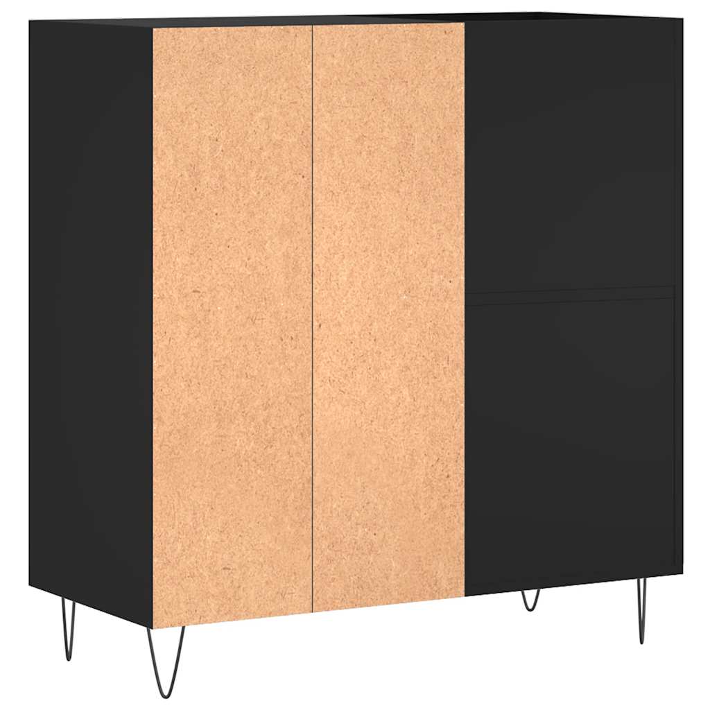 Fekete szerelt fa hanglemezszekrény 84,5 x 38 x 89 cm 6