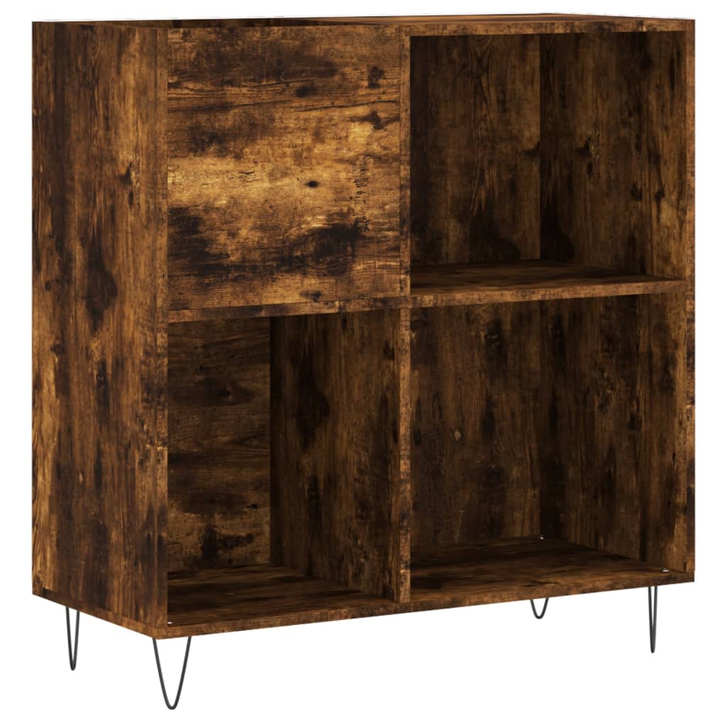 Füstös tölgy színű szerelt fa hanglemezszekrény 84,5x38x89 cm 2