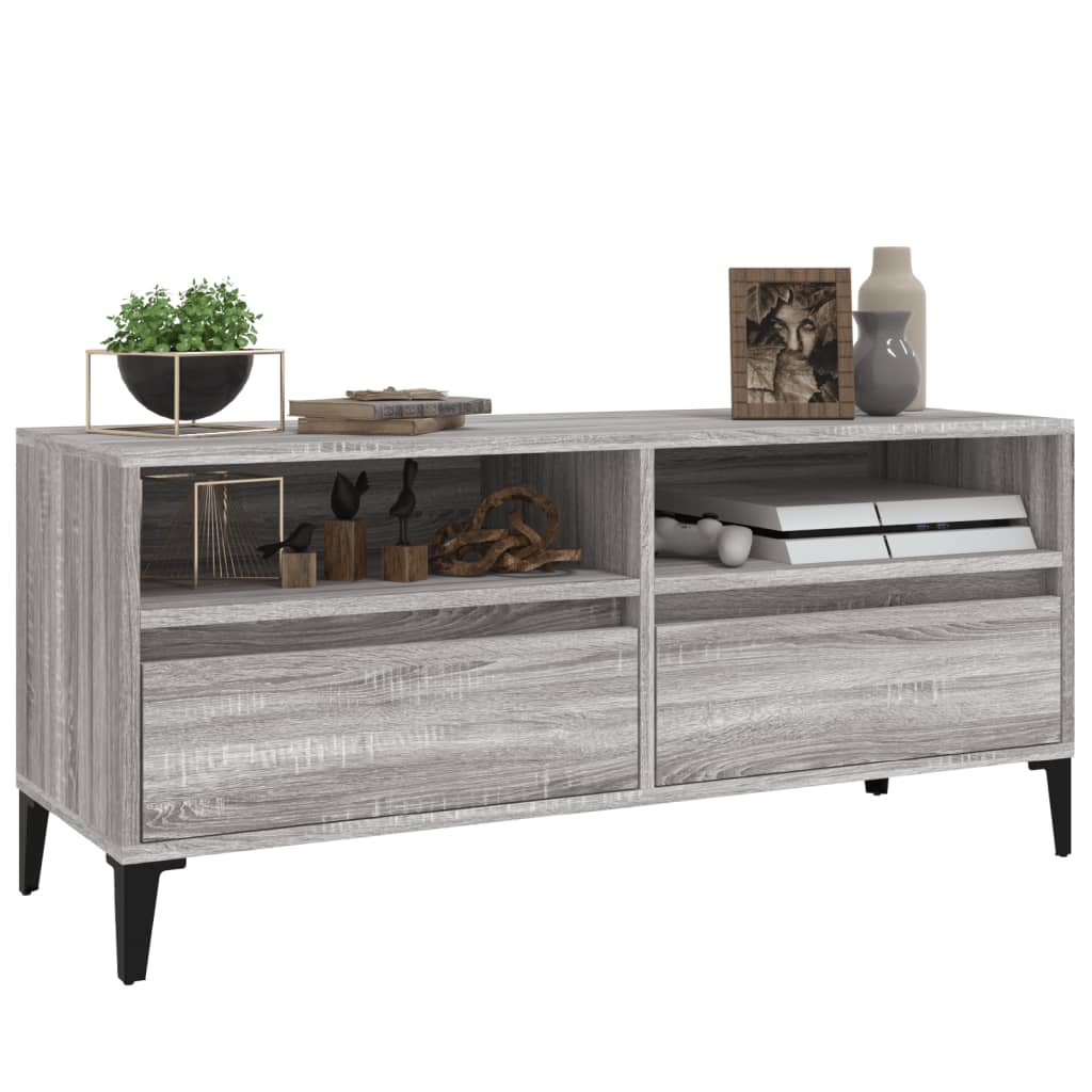 Szürke sonoma színű szerelt fa TV-szekrény 100x34,5x44,5 cm 4
