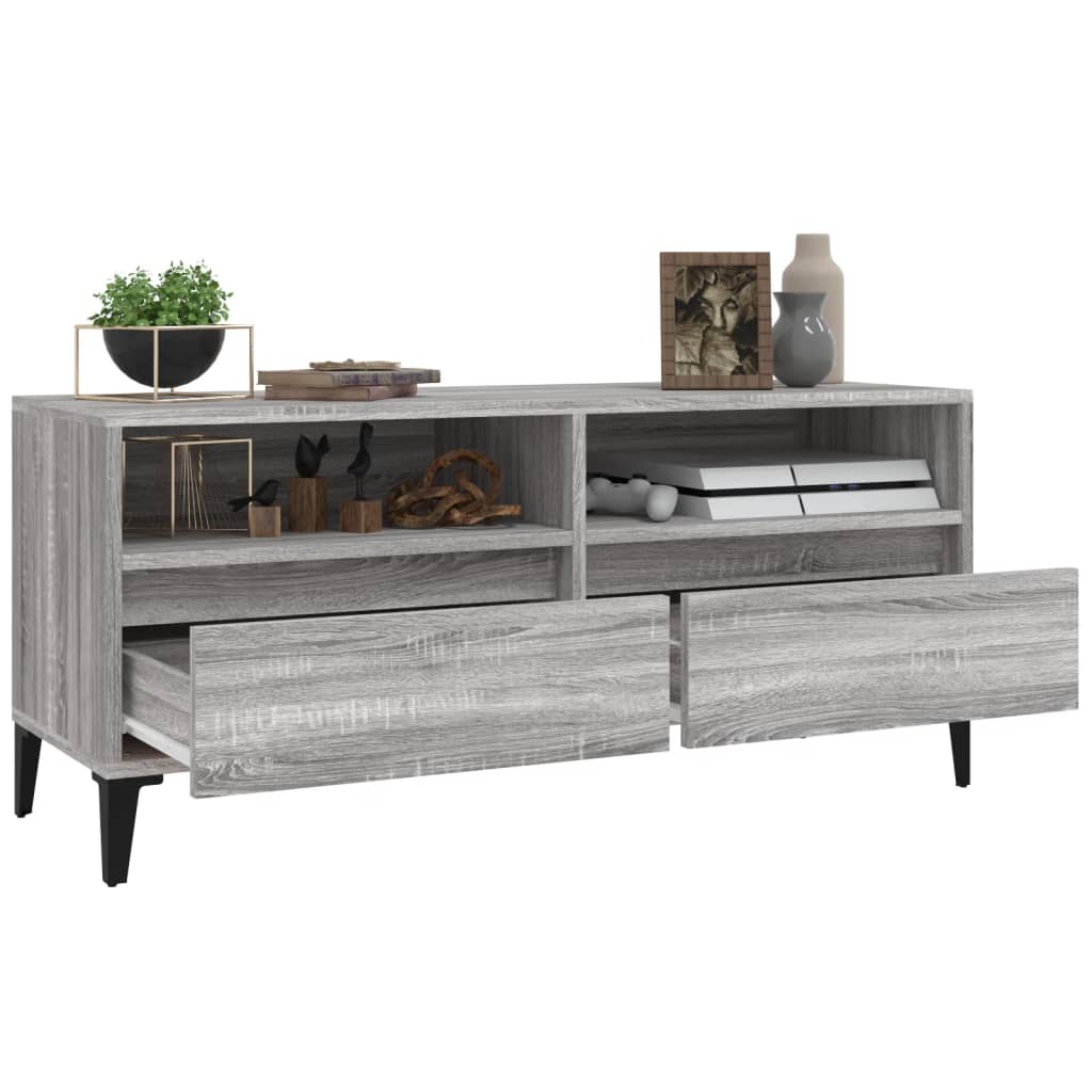Szürke sonoma színű szerelt fa TV-szekrény 100x34,5x44,5 cm 5