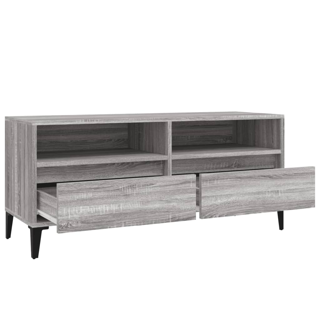 Szürke sonoma színű szerelt fa TV-szekrény 100x34,5x44,5 cm 8