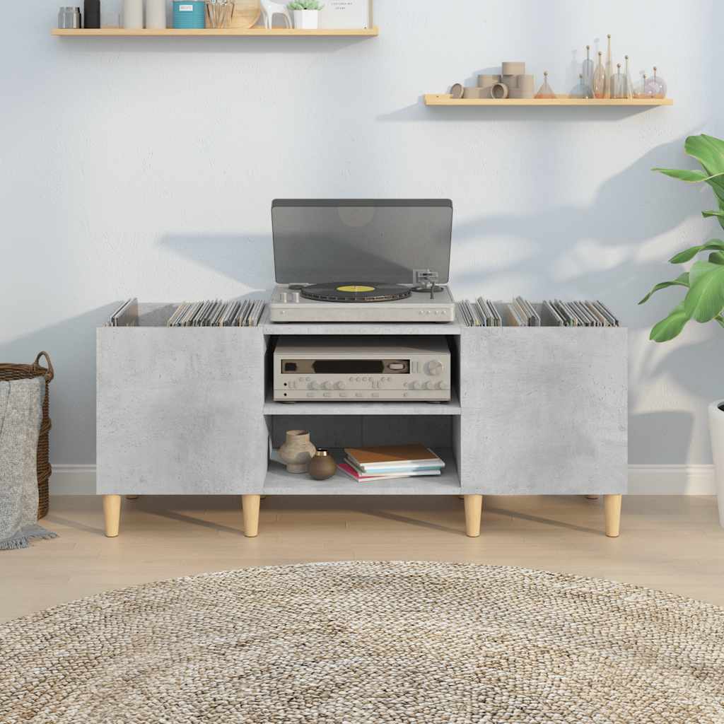 Betonszürke szerelt fa hanglemezszekrény 121x38x48 cm 3