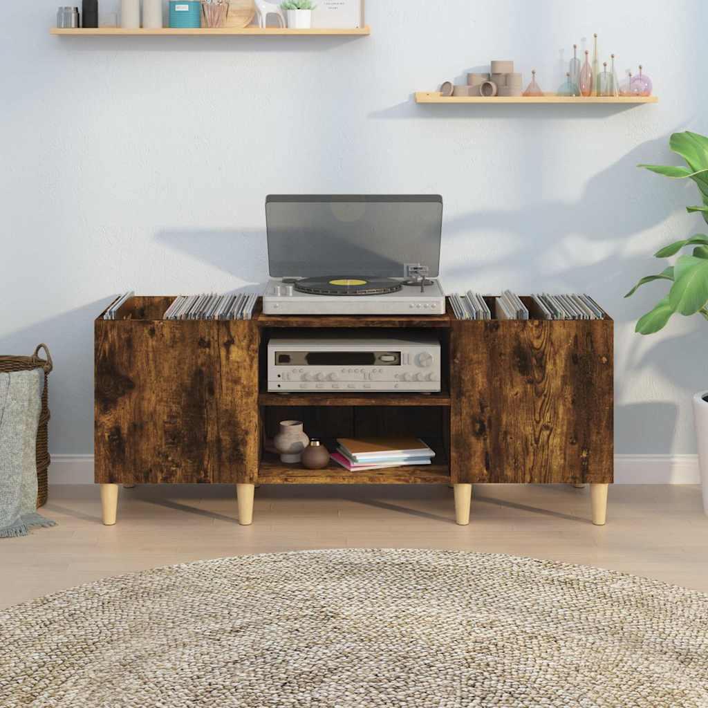 Füstös tölgy színű szerelt fa hanglemezszekrény 121x38x48 cm 3